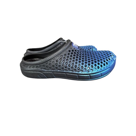 Mens Sport Mesh Slip-On Clogs Size 41 Blue & Black - Picture 3 of 6